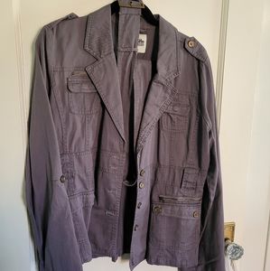 Women's Gray Belted Military Jacket